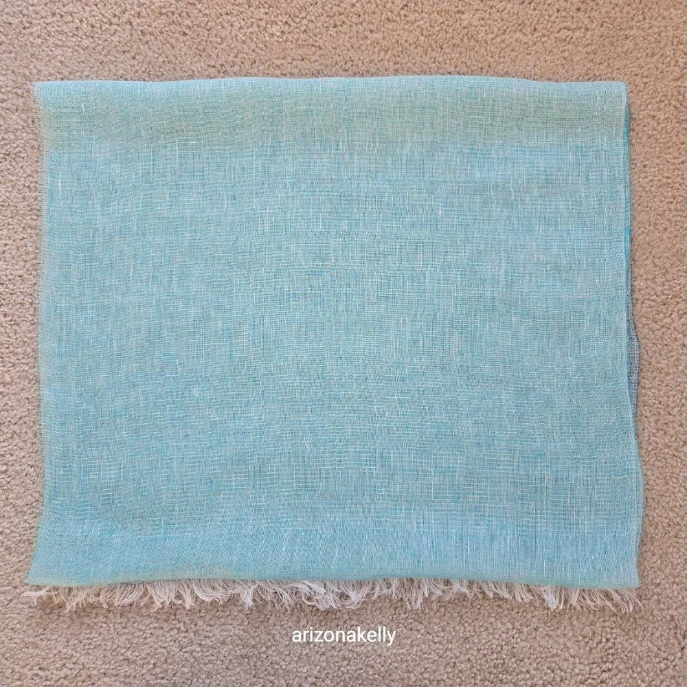 NWOT Linen Scarf Gradient Blue Ombre